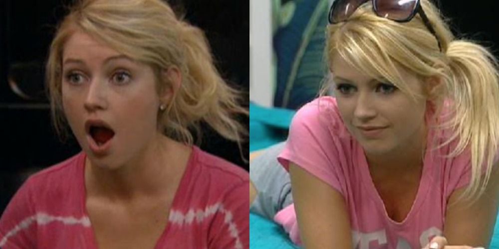 Two side by side images of Britney Haynes from Big Brother