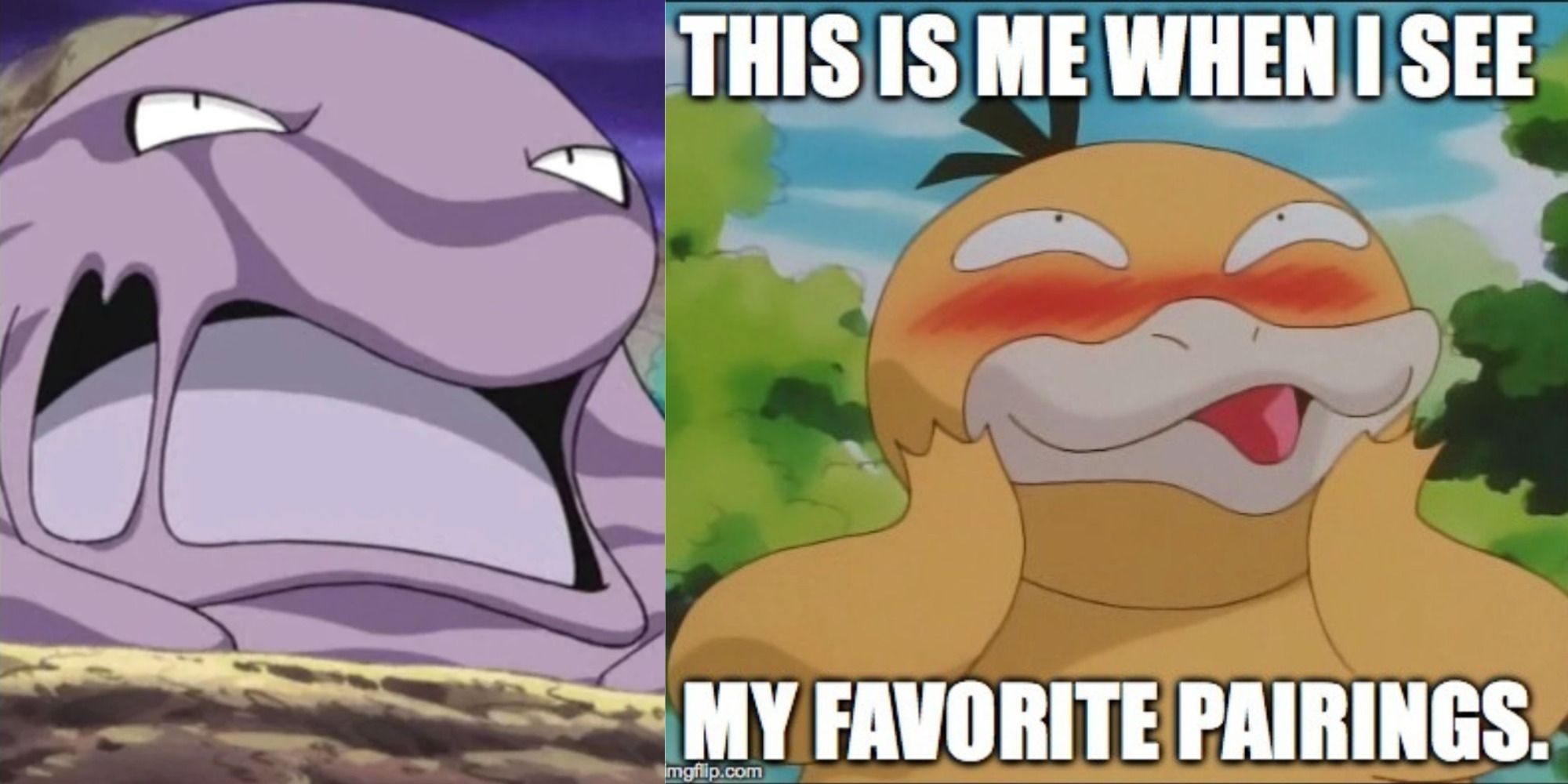 Two side by side images of Pokemon meme and Gen 1 character