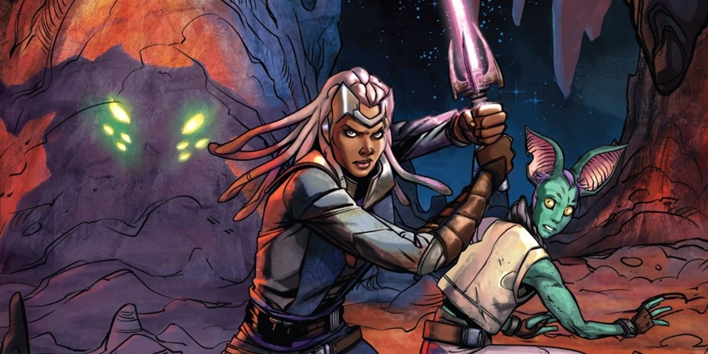 Ty Yorrick wields a lightsaber in a Star Wars comic.