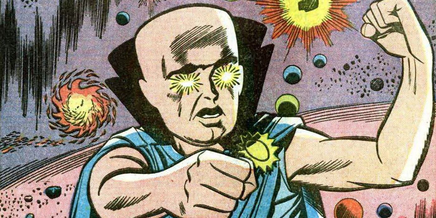 Uatu The Watcher pointing at someone in anger in Marvel Comics.