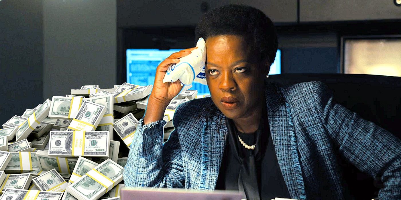 Viola Davis as Amanda Waller in The Suicide Squad with Money