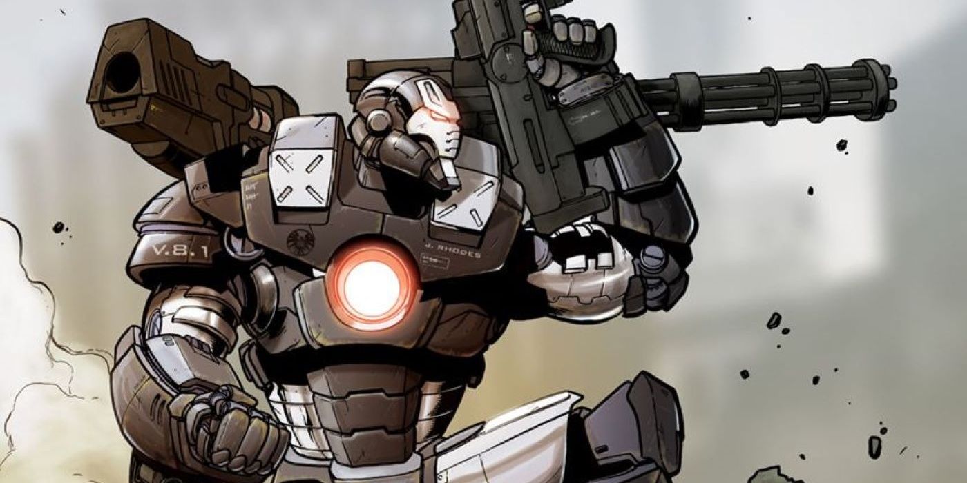 Jim Rhodes, with fully equipped arsenal as War Machine.