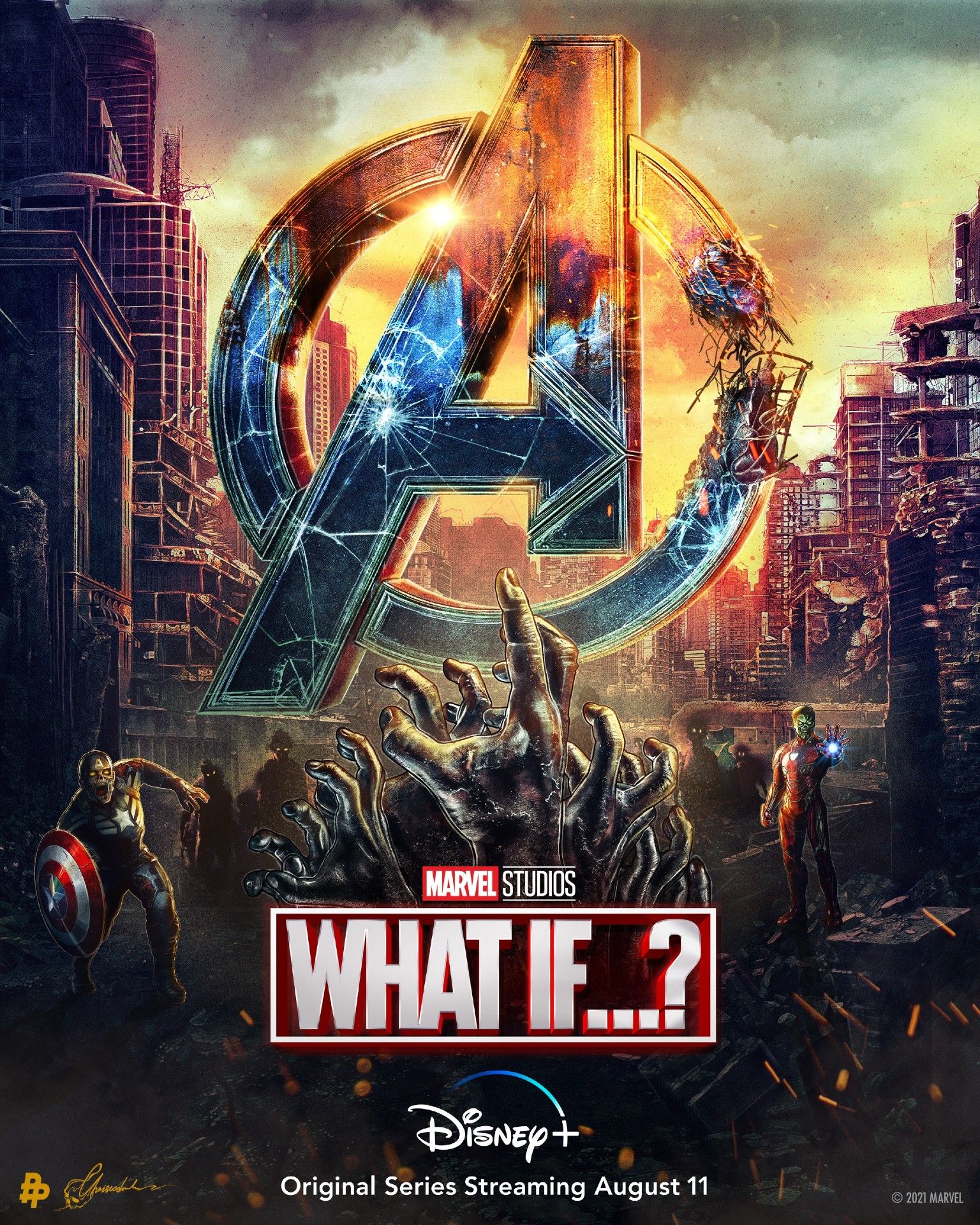 What If Zombie Captain America and Iron Man poster