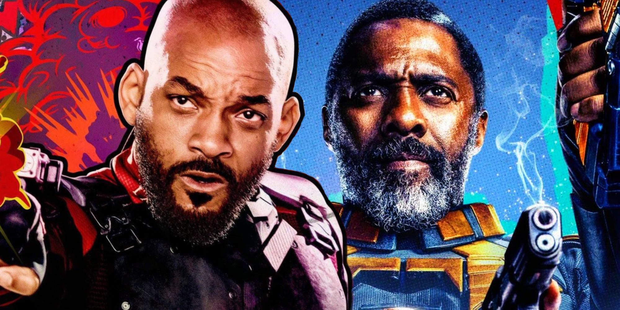 Will Smith as Deadshot and Idris Elba as Bloodsport in The Suicide Squad Movies