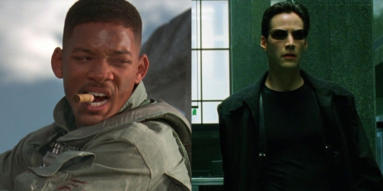 Will Smith in Independence Day and Keanu Reeves in The Matrix