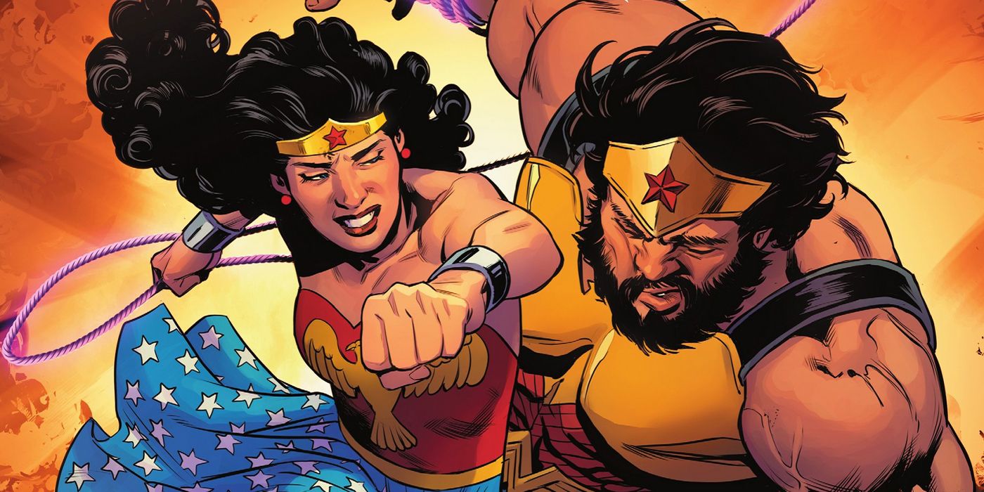 An image of Wonder Woman punching Wonder Man in the face.
