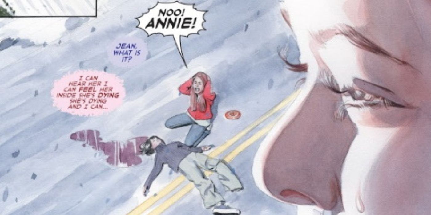Jean Grey laments the death of her friend Annie in thr X-Men comics