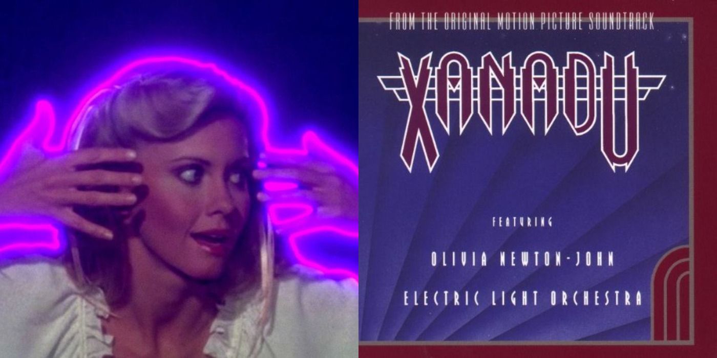 Split image showing LKira glowing in purple light and the soundtrack to Xanadu