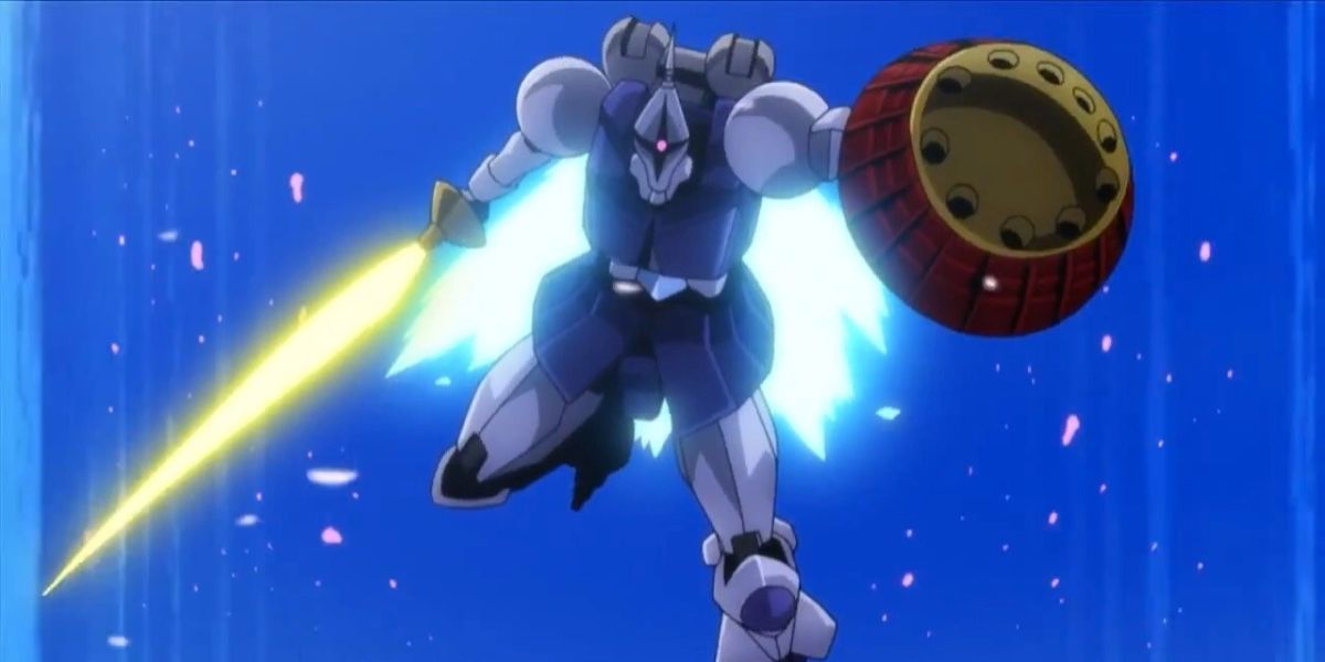 A Gyan rising to strike in Gundam Build Fighters.