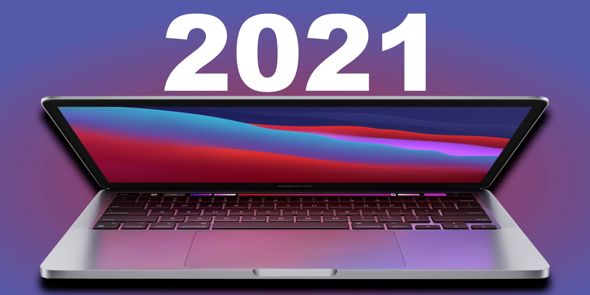 MacBook Pro with '2021' text above it