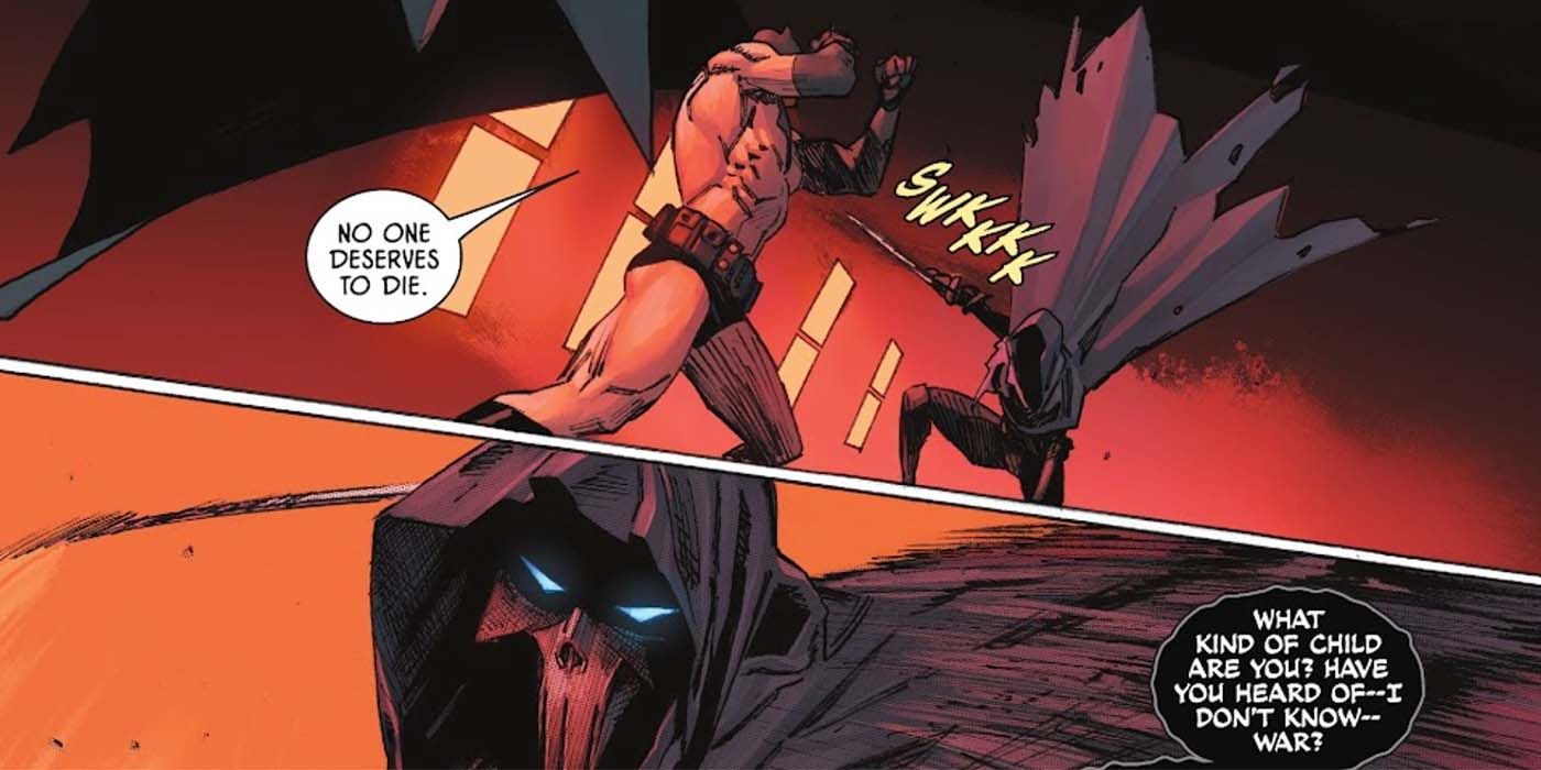 Batman explaining his &quot;no kill&quot; rule in Batman/Catwoman #6.
