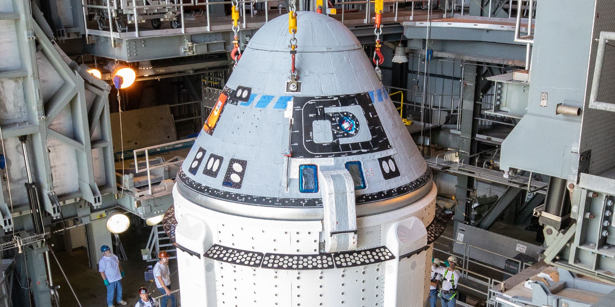 Boeing Starliner capsule at the Vertical Integration Facility