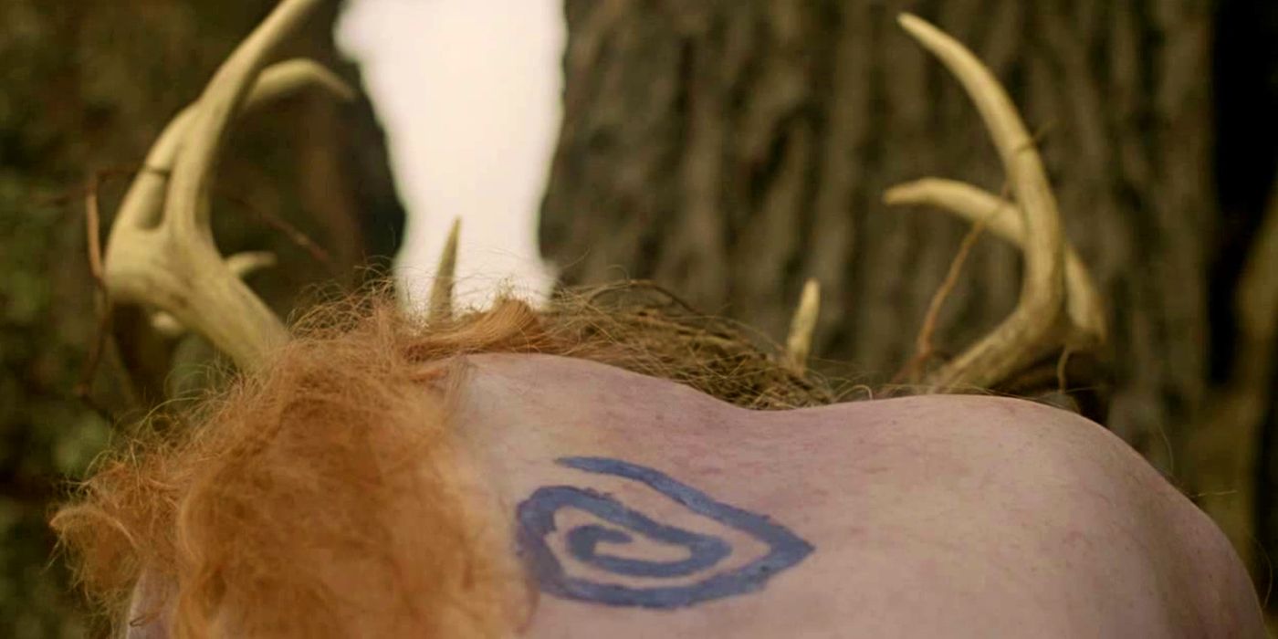 A victim with a spiral drawn on their back in True Detective season 1