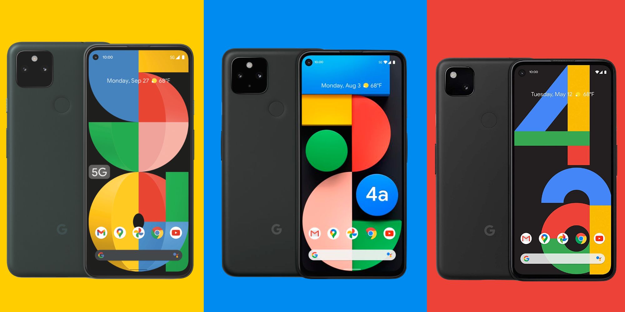 Google Pixel 5a, 4a 5G, and 4a