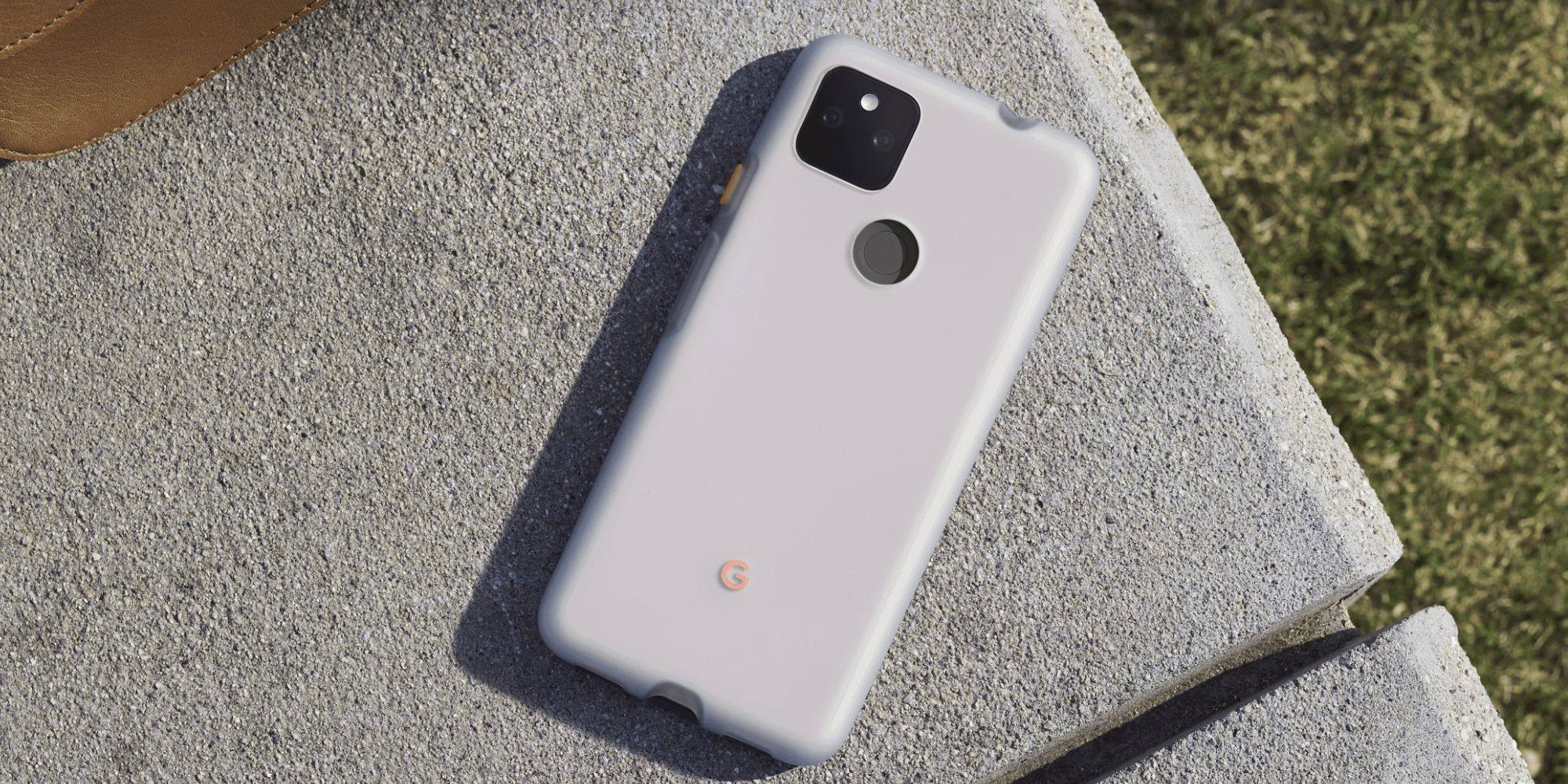 Google Pixel 5a in the Partially Pink official case