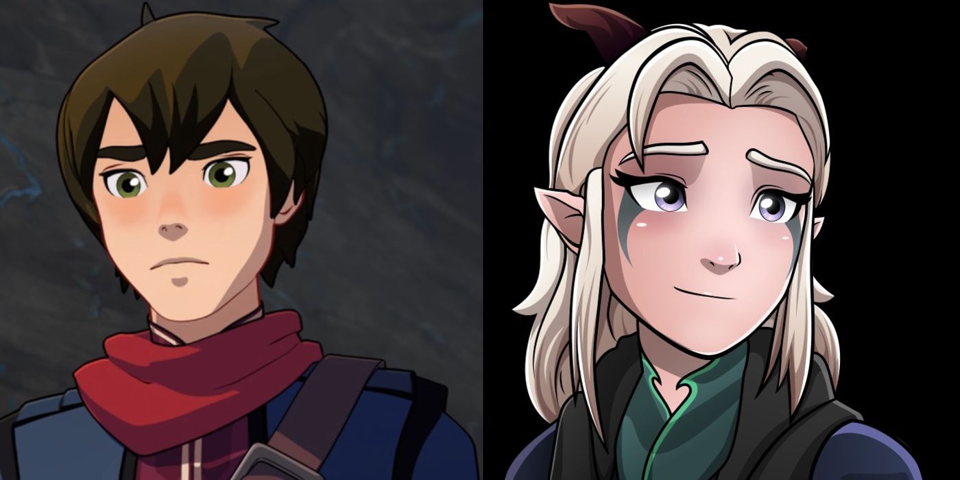 Prince Callum and Rayla are depicted in close-up on The Dragon Prince