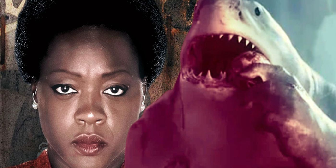 king shark and amanda waller in the suicide squad