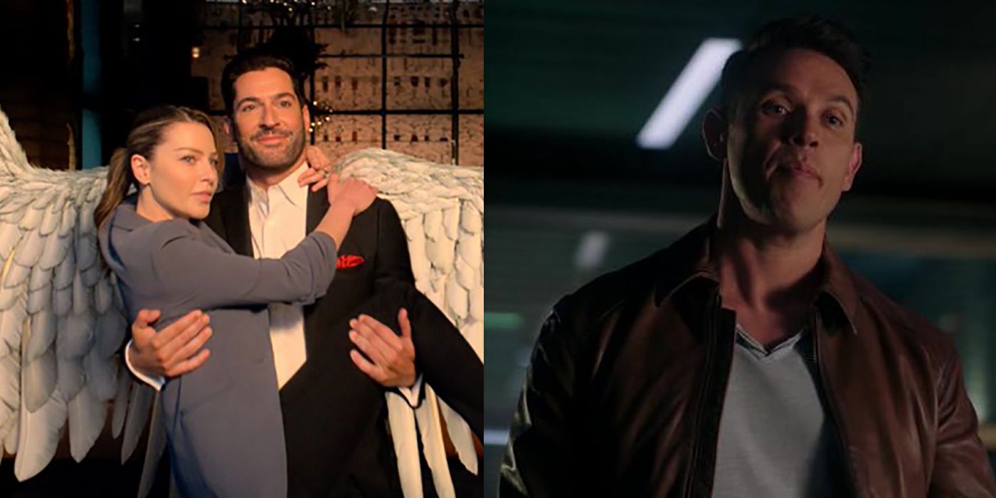 Split image of Lucifer and Chloe, and Dan from Lucifer.