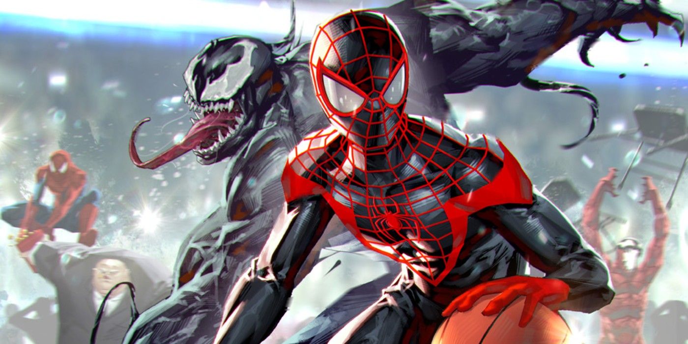 Miles Morales & Venom Hit Basketball Court in Exclusive Variant Cover