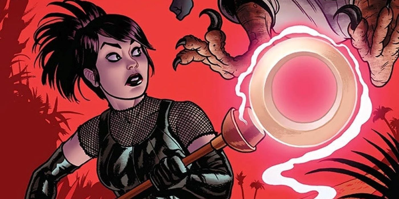 Nico Minoru dei Runaways brandisce il Bastone dell'Uno nei fumetti Marvel.