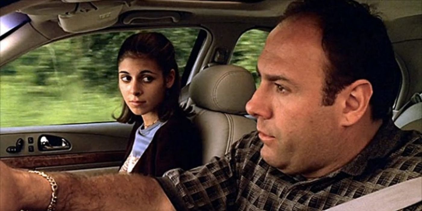 Meadow driving with Tony in The Sopranos