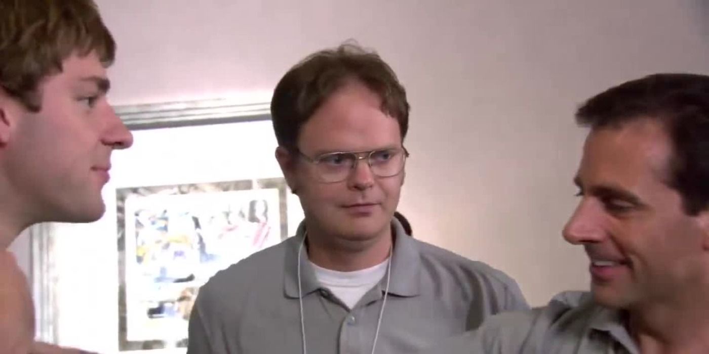 Michael embracing Jim in The Office