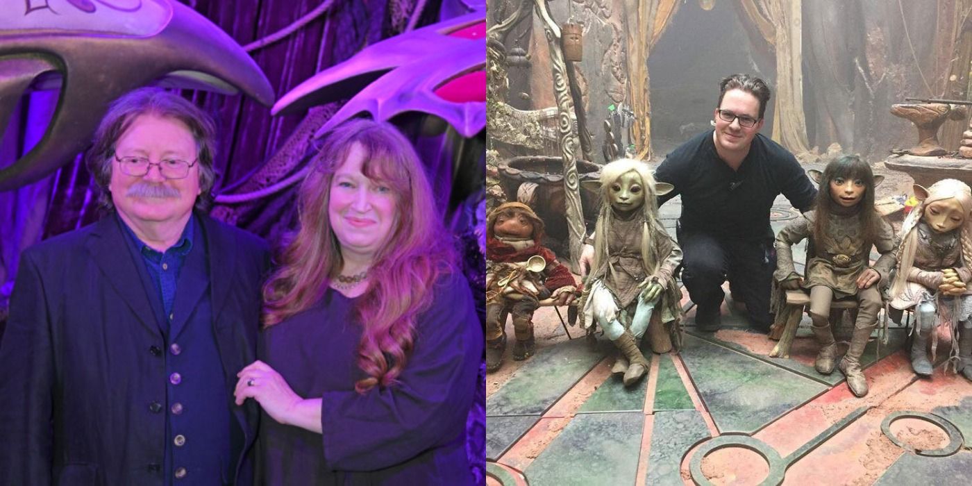 Brian, Wendy and Toby Froud on the set of Dark Crystal: Age of Resistance