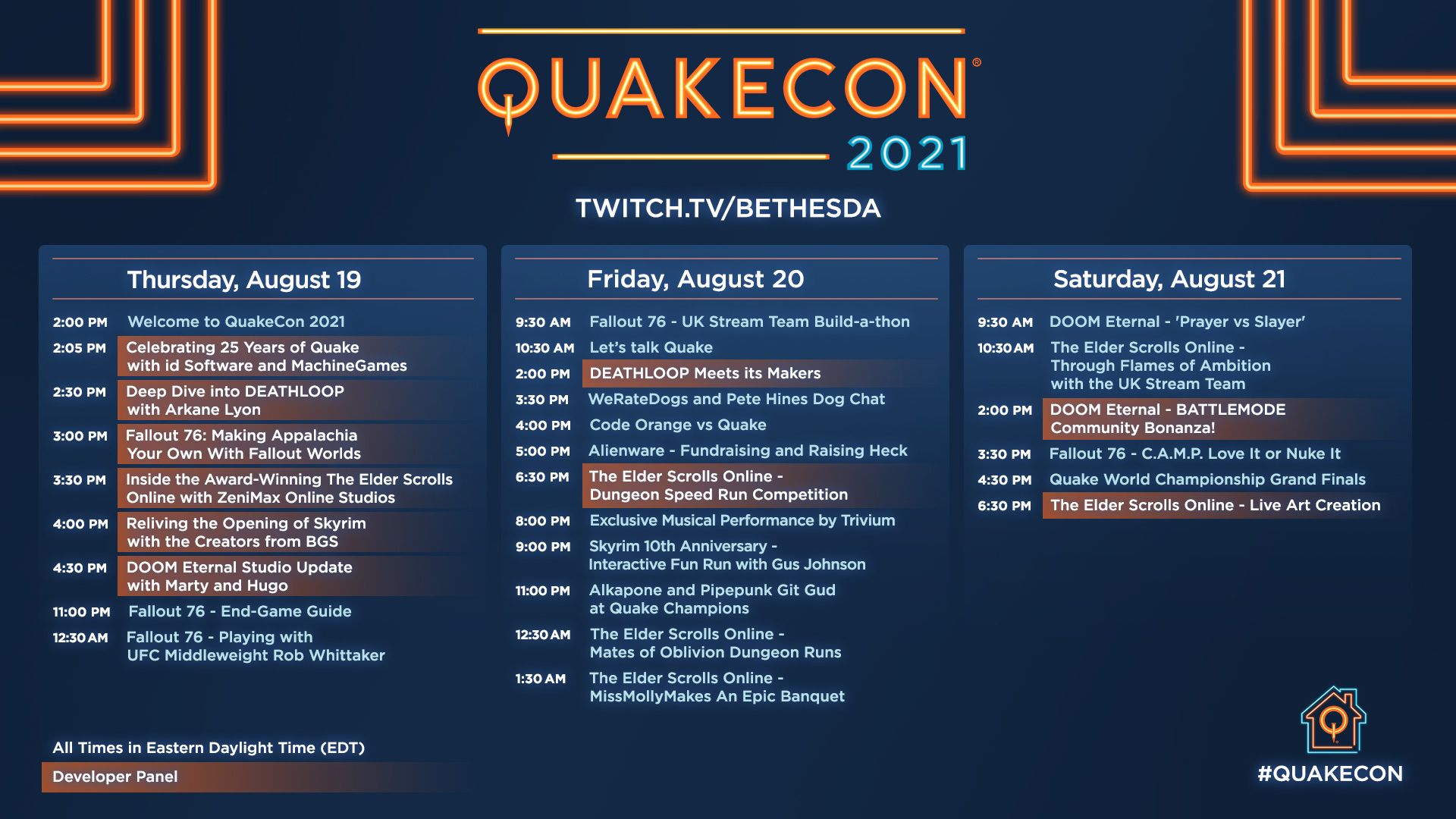 quakecon 2020 schedule