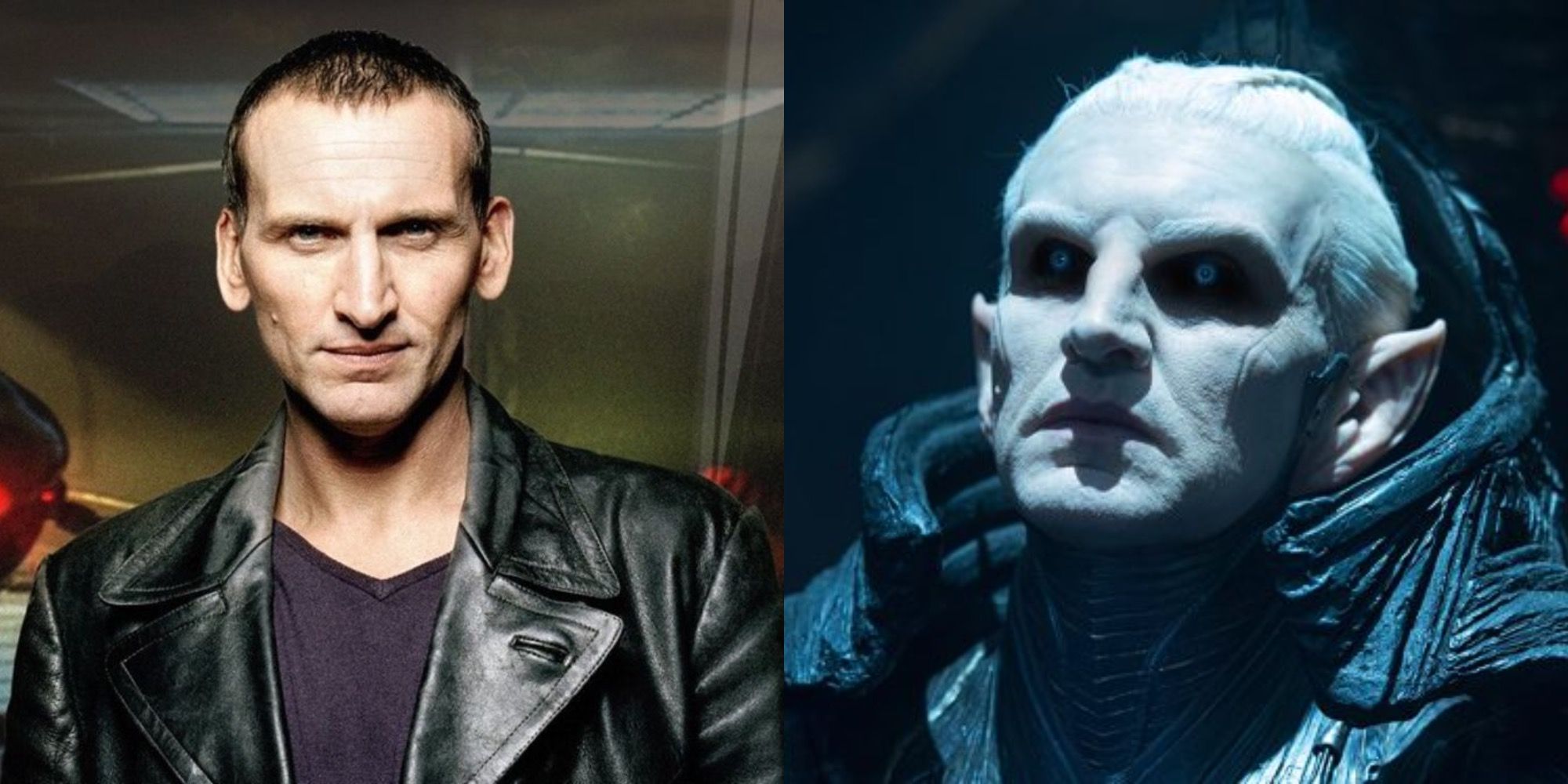 Christopher Eccleston as The Doctor in Doctor Who and Malekith in Thor: The Dark World