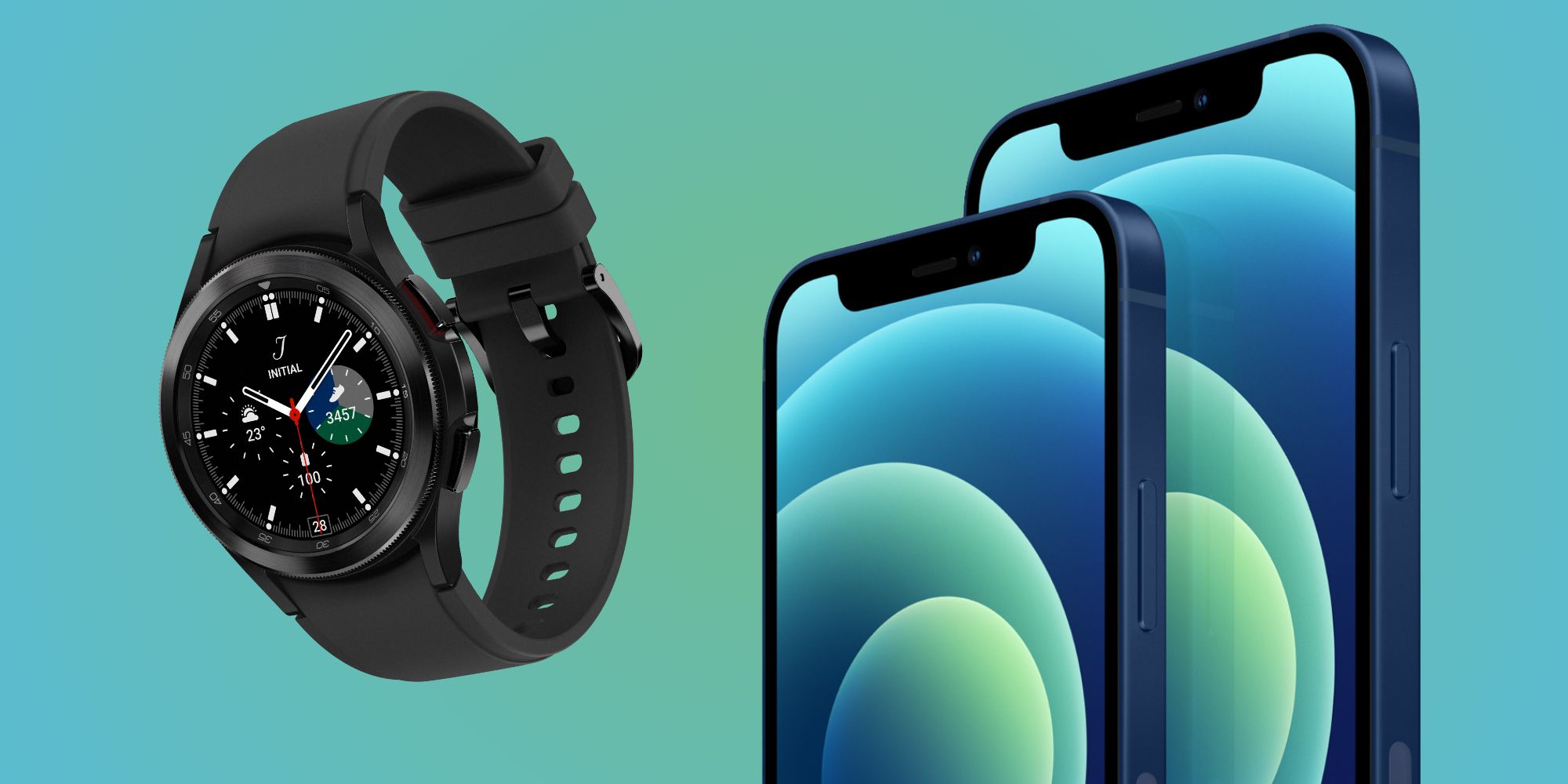 Samsung Galaxy Watch 4 and iPhone 12