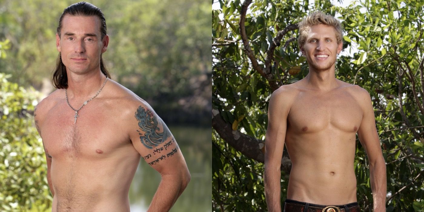 Tyson and Coach in their cast photos from Survivor: Tocantins
