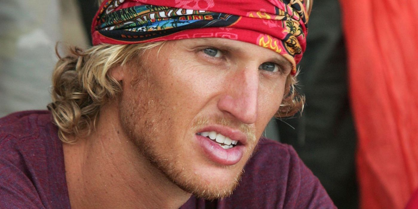 Close-up of Tyson Apostol sneering on Survivor: Heroes vs. Villains