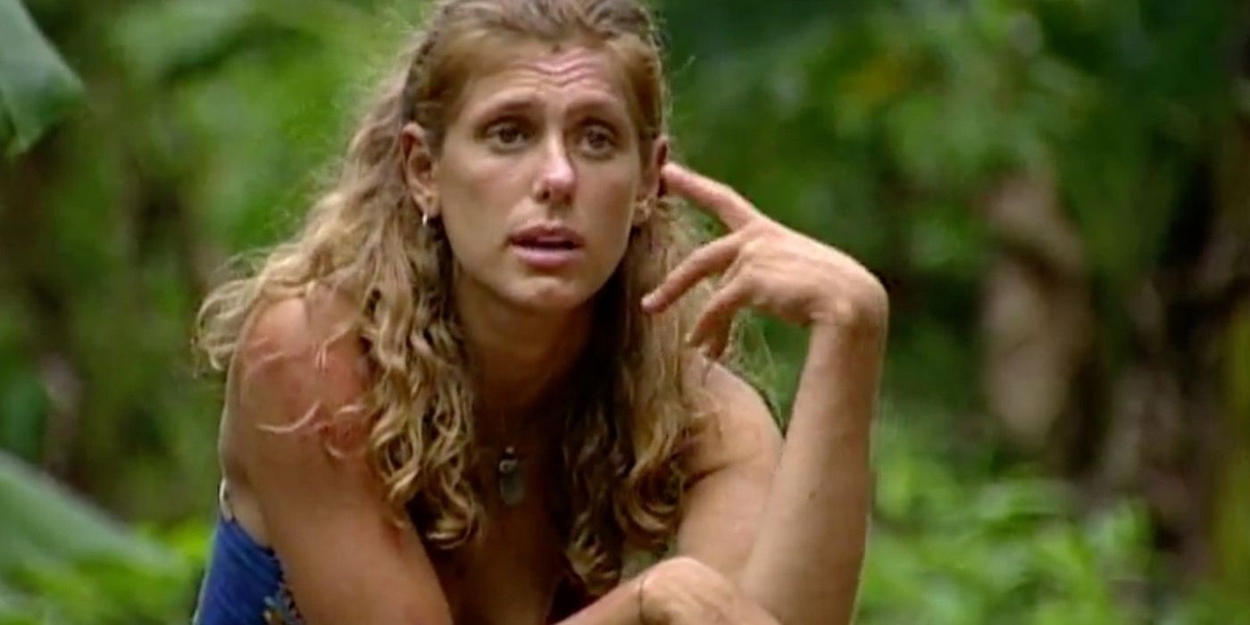 Jenna Lewis giving a confessional on Survivor: All-Stars