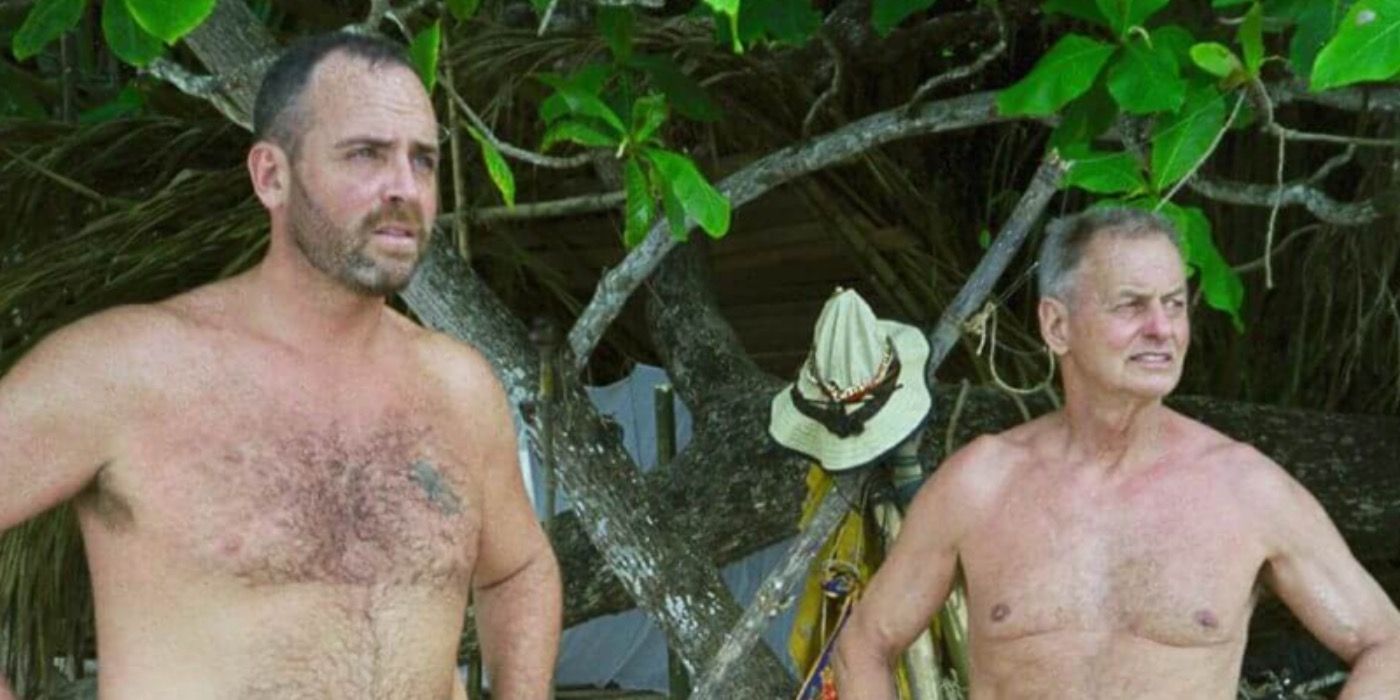 Richard Hatch and Rudy Boesch on the first season of Survivor