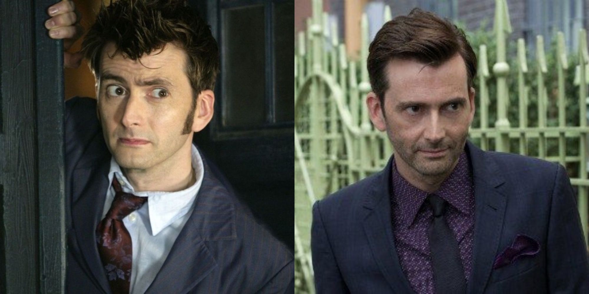 David Tennant as The Doctor in Doctor Who and Kilgrave in Jessica Jones