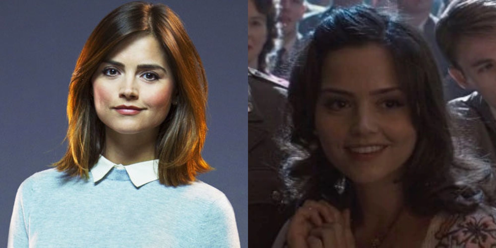 Jenna Coleman as Clara Oswald in Doctor Who and Connie in Captain America: The First Avenger