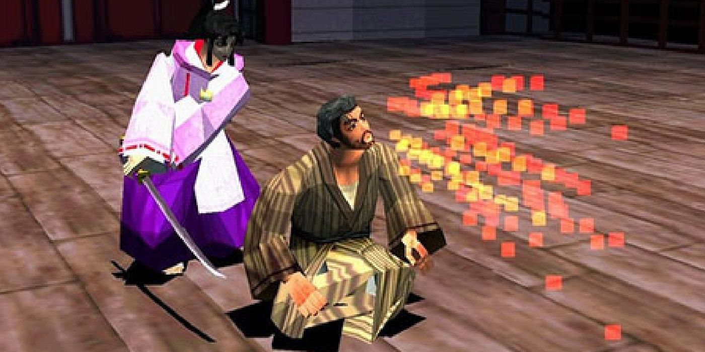 A player delivers a killer blow in Bushido Blade.