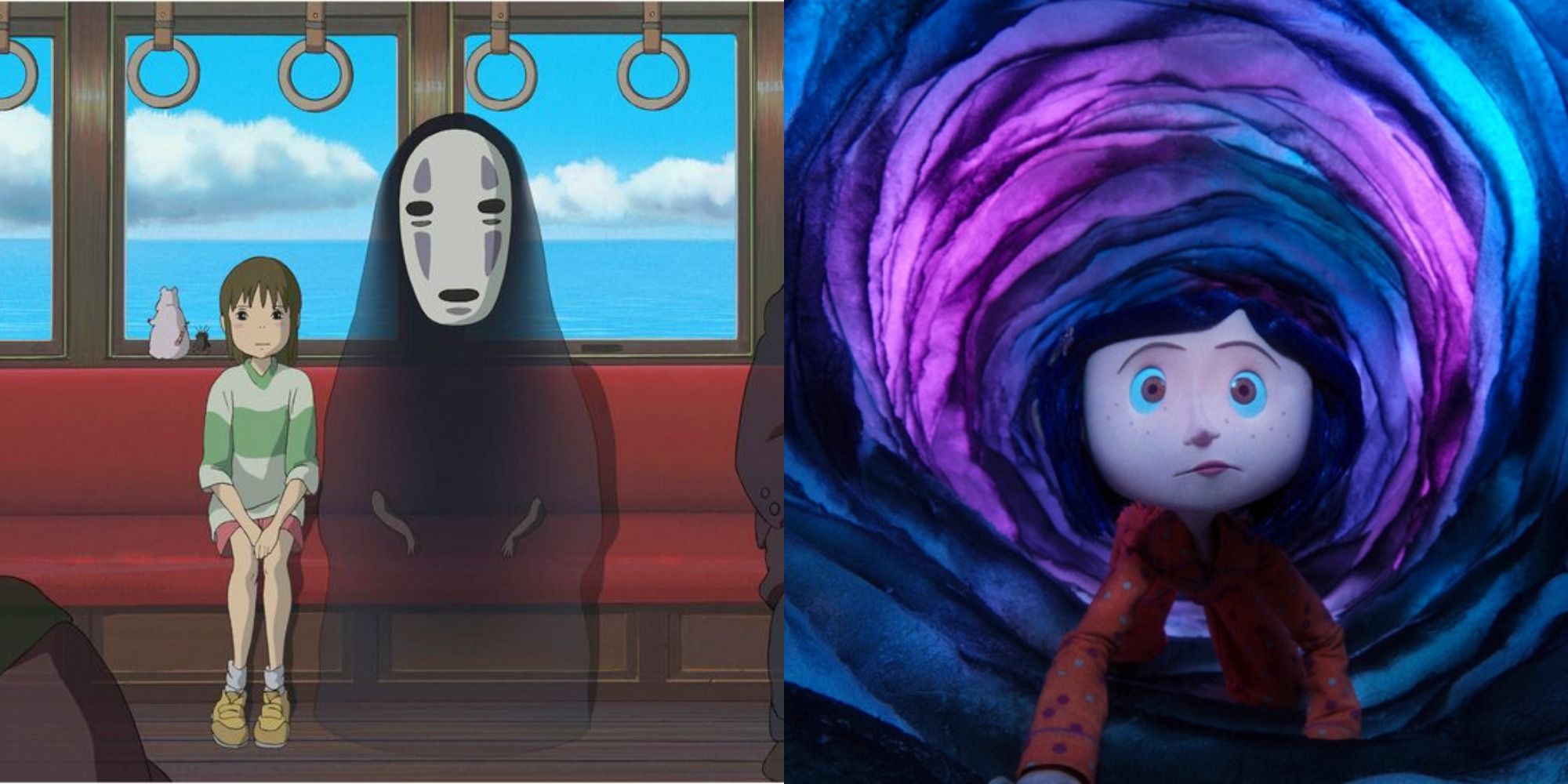 Side-by-side of Spirited Away and Coraline