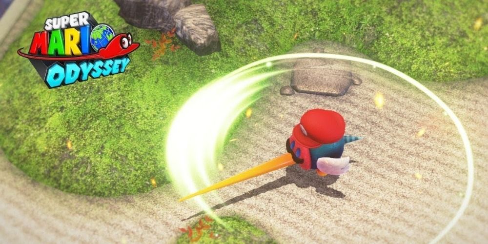 A captured Pokio spinning in Super Mario Odyssey