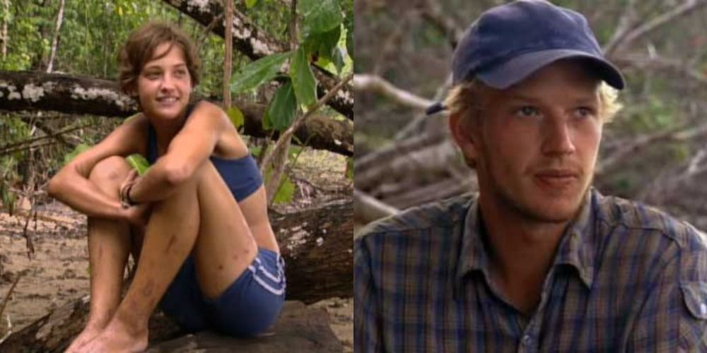 A split image of Colleen and Greg on Survivor