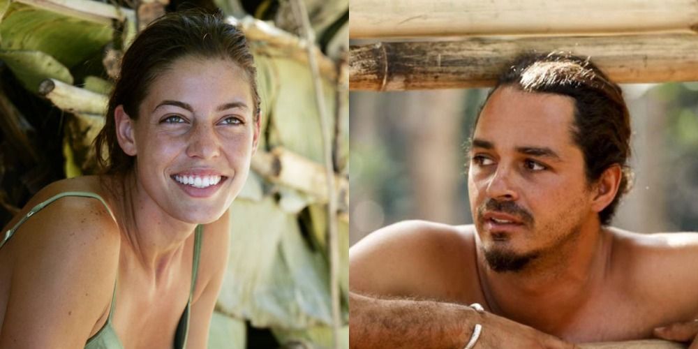 A split image of Ozzy and Amanda Kimmel on Survivor