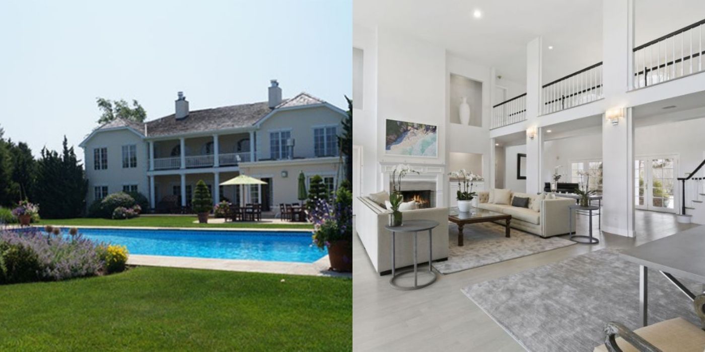 A split image of Ramona Singer's home in the Hamptons from RHONY