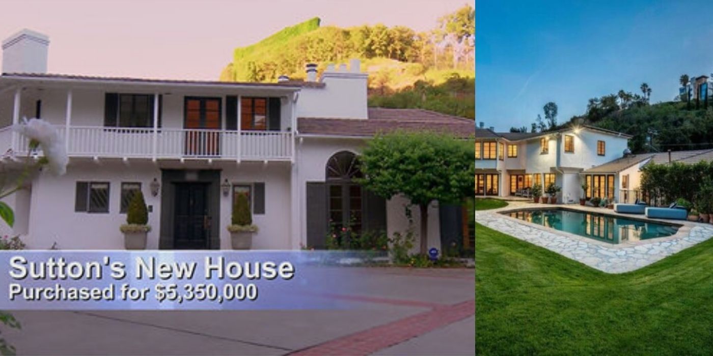 A split image of Sutton's new house from RHOBH