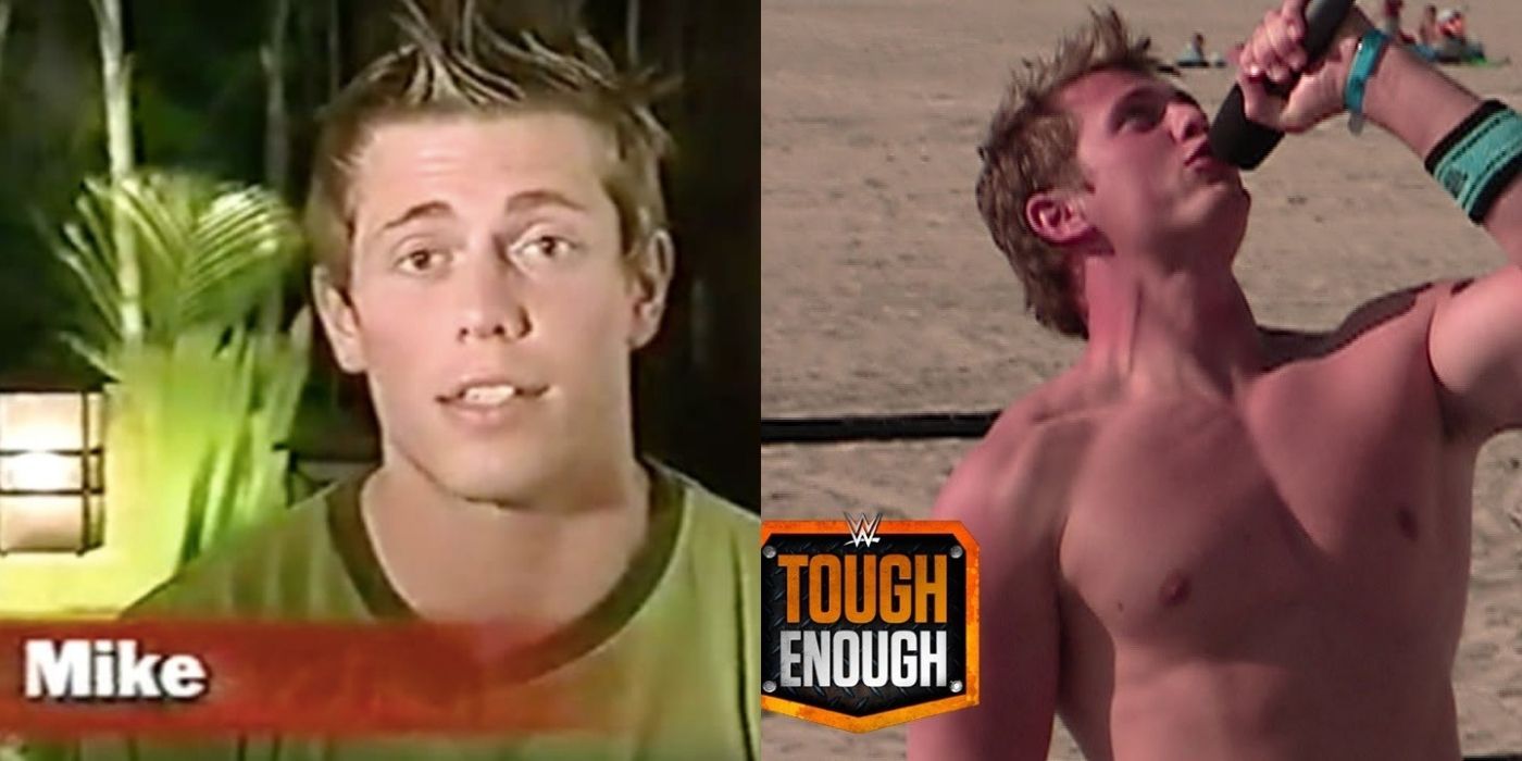 A split image of The Miz on Road Rules and Tough Enough