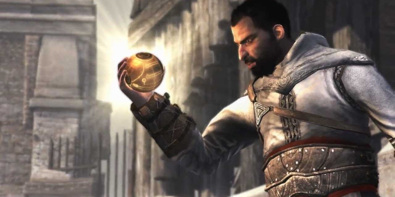Abbas Sofian holds the Apple of Eden in Assassin's Creed Revelations