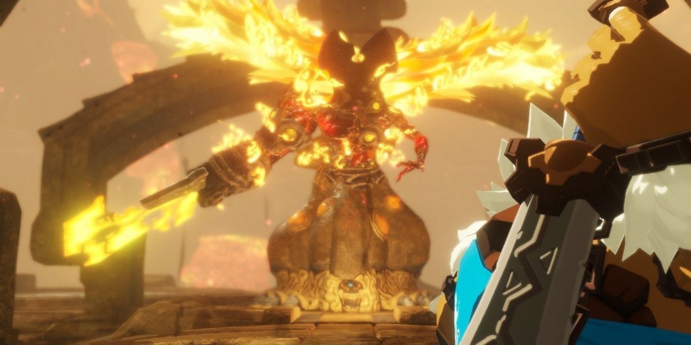 Link faces Fireblight Ganon in Age of Calamity