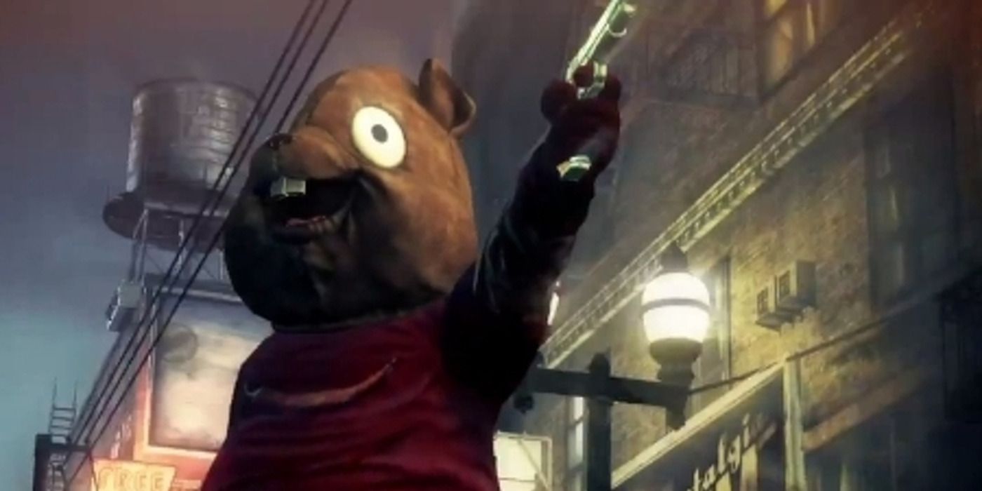 Agent 47 dressed as a chipmunk in Hitman Absolution