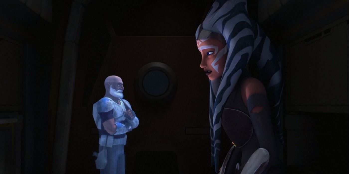 Ahsoka and Rex have a final hologram conversation before Ahsoka arrives on Malachor in Star Wars Rebels