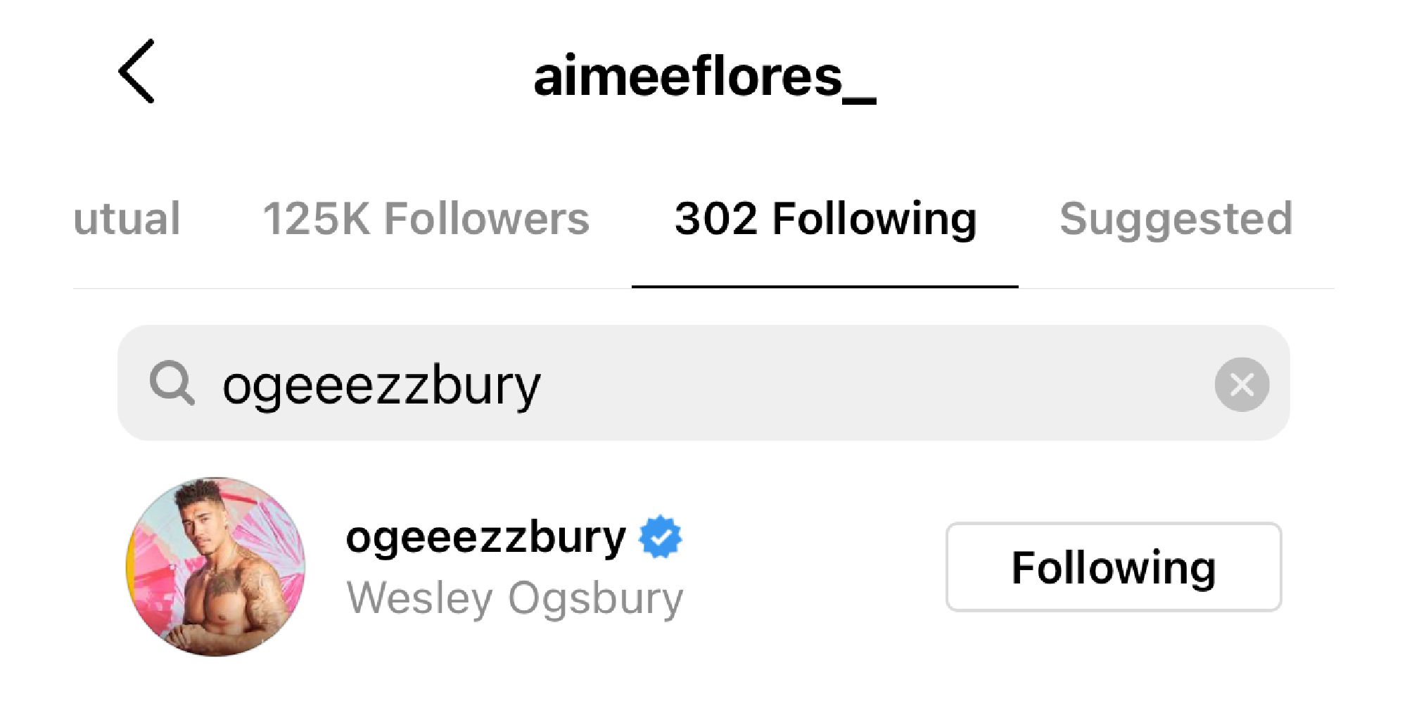 Aimee Flores from Love Island USA season 3 follows Wes Ogsbury on Instagram again