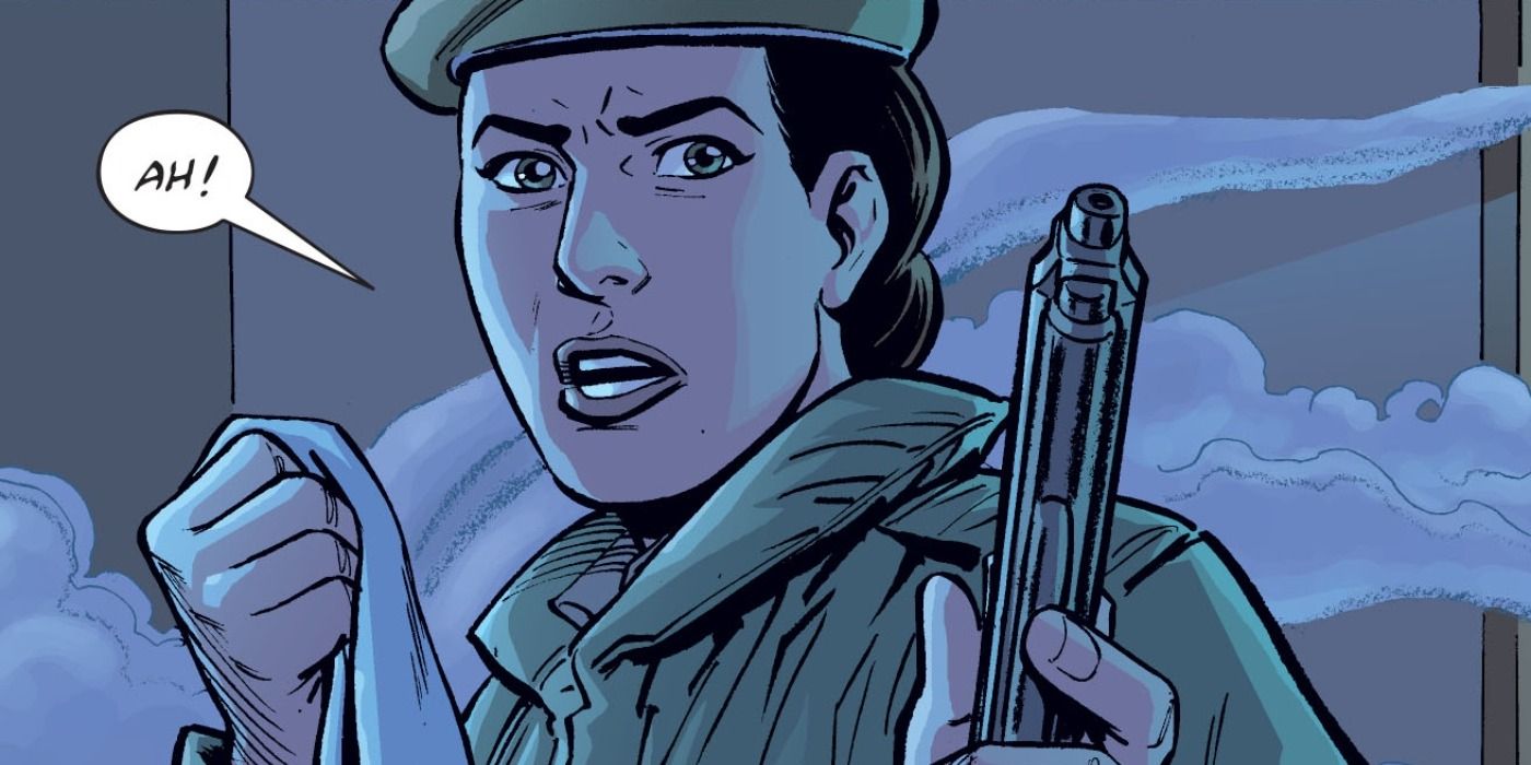 Alter draws a gun in Y The Last Man comics.